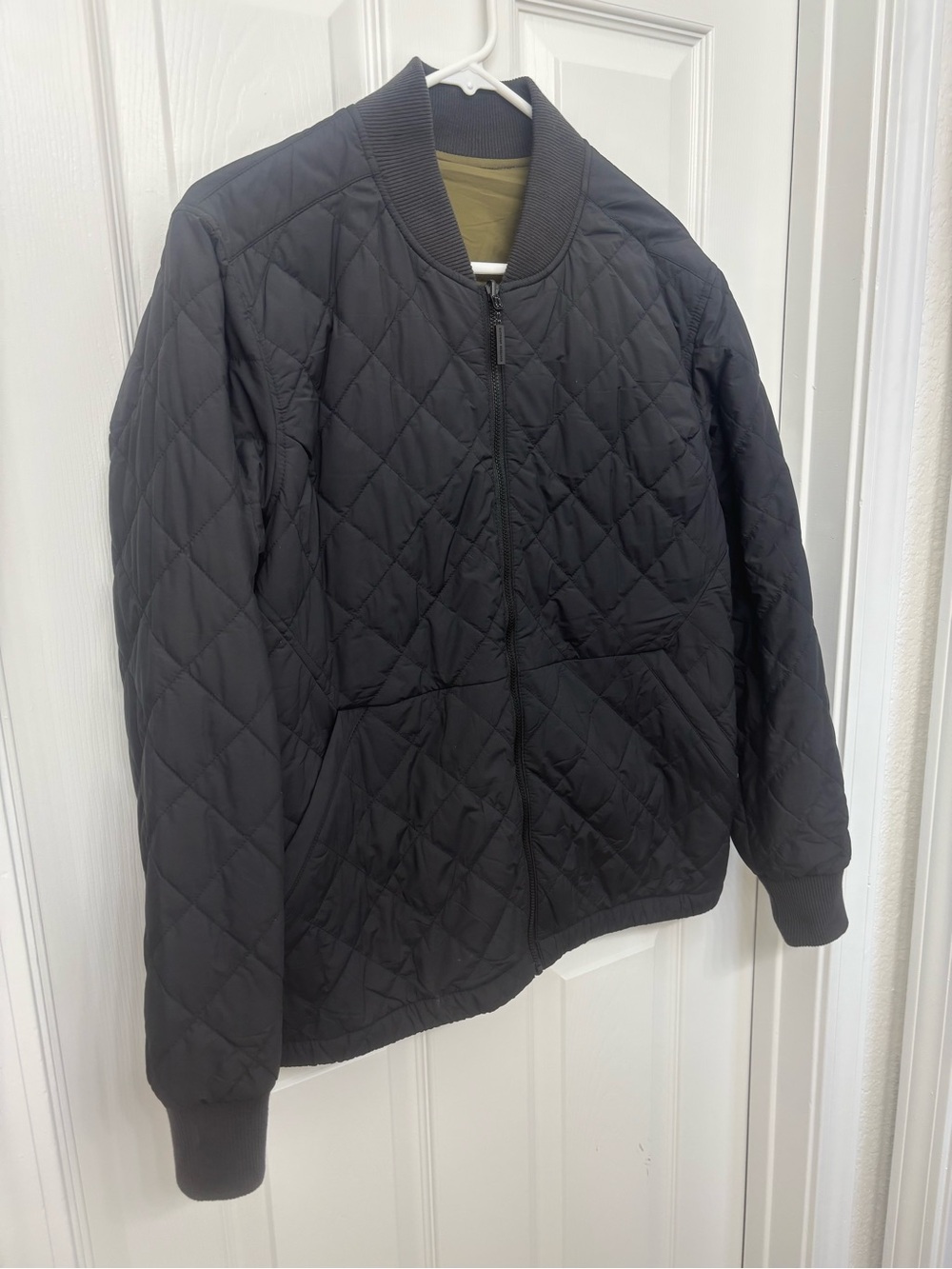 Outdoor Research Quilted Black Bomber with Olive Lining